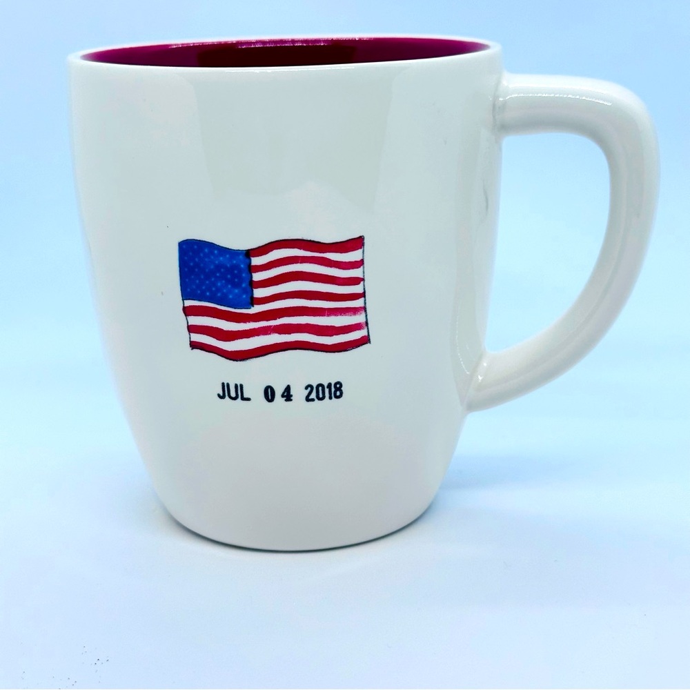 Rae Dunn Jul 04 2018 Artesian Collection American Flag Mug USA Red White Blue